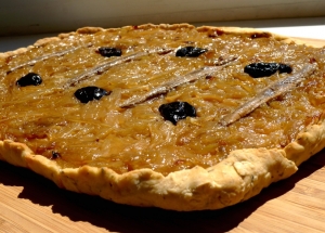 Pissaladière, an onion and anchovy "pizza"